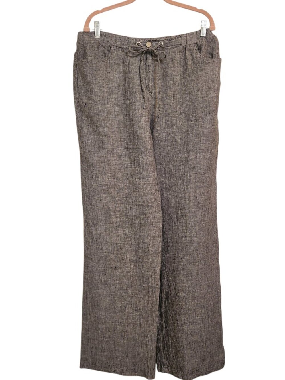JM Collection 100% Linen Gray Pants Size 12